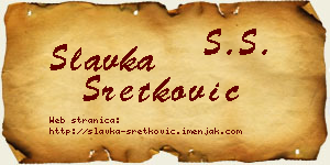 Slavka Sretković vizit kartica